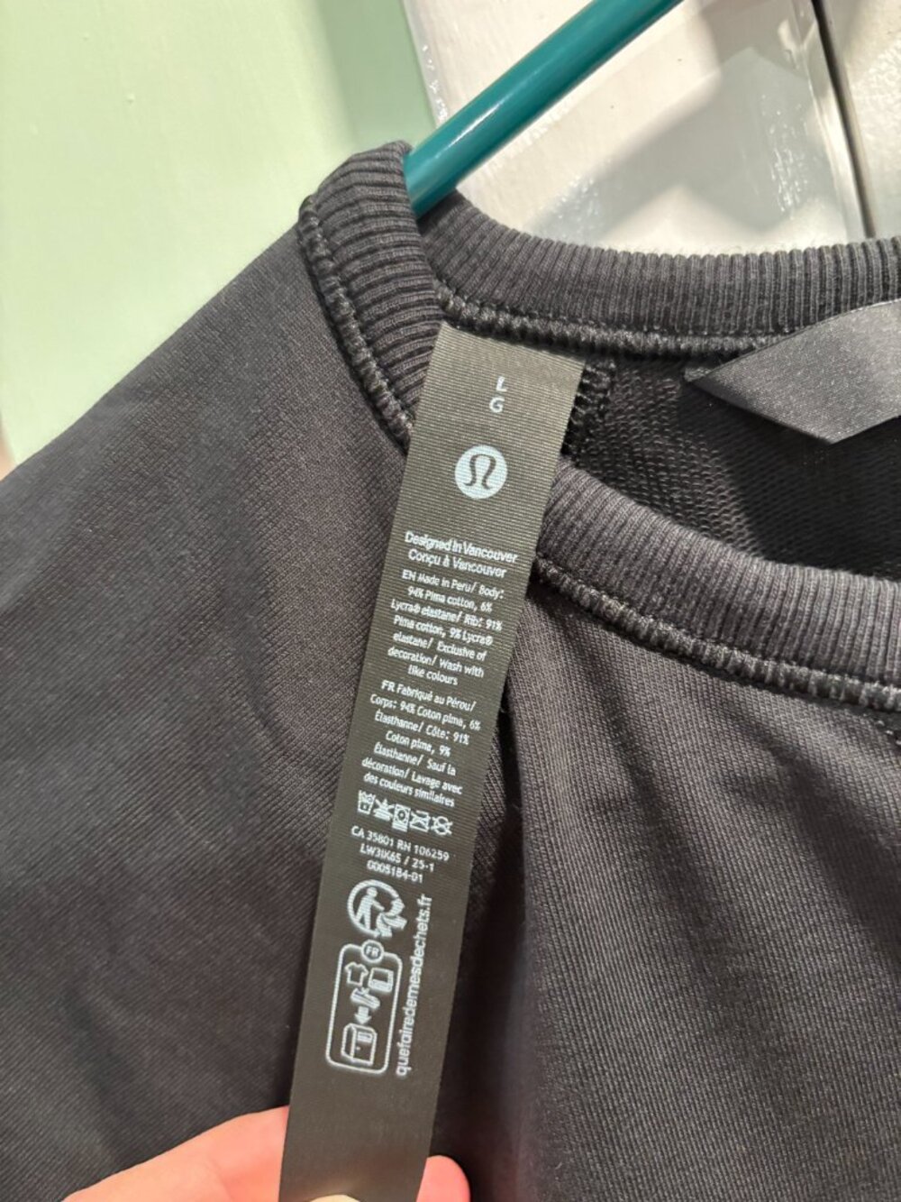 Lululemon Cotton Terry Short-Sleeve Shirt Black *SLNSH Collection Size Large EUC - Picture 4 of 7